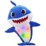 Generic baby shark plush toy with music and light best for gifting blue