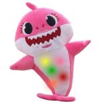 generic baby shark plush toy with music and light best for gifting pink