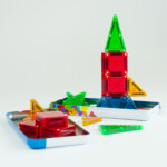 MAGNA-TILES® microMAGS 26 Piece Travel Set – Portable Magnetic Building Tiles with 12 Squares and 14 Triangles, Multicolour -