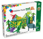 MAGNA-TILES® Dino World XL 50 Piece Set – 6 Magnetic Dinosaur Figures with XL Tiles and Magnetic Trees for Kids
