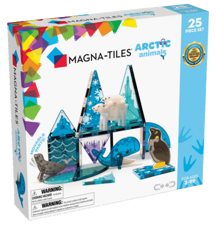 MAGNA-TILES® Arctic Animals 25 Piece Set – Magnetic Building Tiles Featuring Penguin, Seal, Polar Bears and Whale for Kids