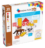 MAGNA-TILES® Farm 25 Piece Set – Magnetic Building Tiles with Horse, Cow, Pig and Chicken Figures and Fence Pieces for Kids -