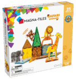 MAGNA-TILES® Safari Animals 25 Piece Set – Magnetic Building Tiles Featuring Giraffe, Monkey, Lion and Elephant for Kids