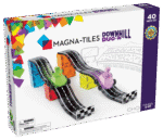MAGNA-TILES® Downhill Duo 40 Piece Set – Magnetic Racing Set with Ramps, 2 Vehicles and 2 Figures for Kids