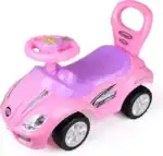 Kids Mega Pusher Car – Push Ride-On Car for Toddlers with Hidden Storage Area, Pink