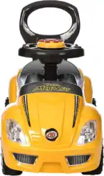 Kids Mega Pusher Car – Push Ride-On Car for Toddlers with Hidden Storage, 4 Wheels, 62 x 30 x 28 CM, Ages 1-3, Yellow - view