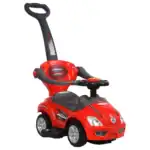 Megacar 3-in-1 Mega Push Car – Stroller Car, Walker and Ride-On Car for Toddlers with Under-Seat Storage, Non-Battery, Red