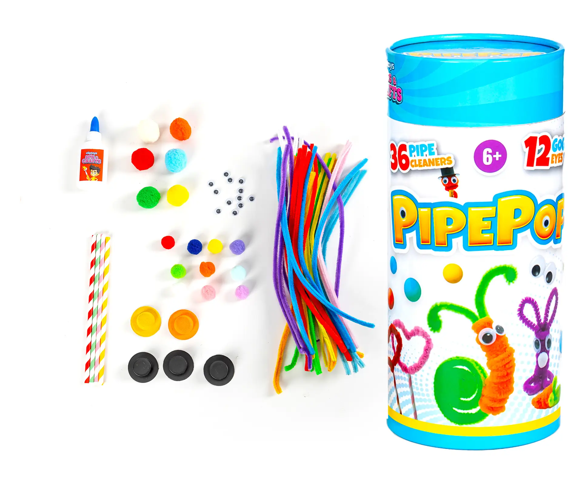 catalog-pipe Clip Toys Pipepop Creative Craft Kit for Kids – Build and Design Your Own Unique Creations, Blue - view 8