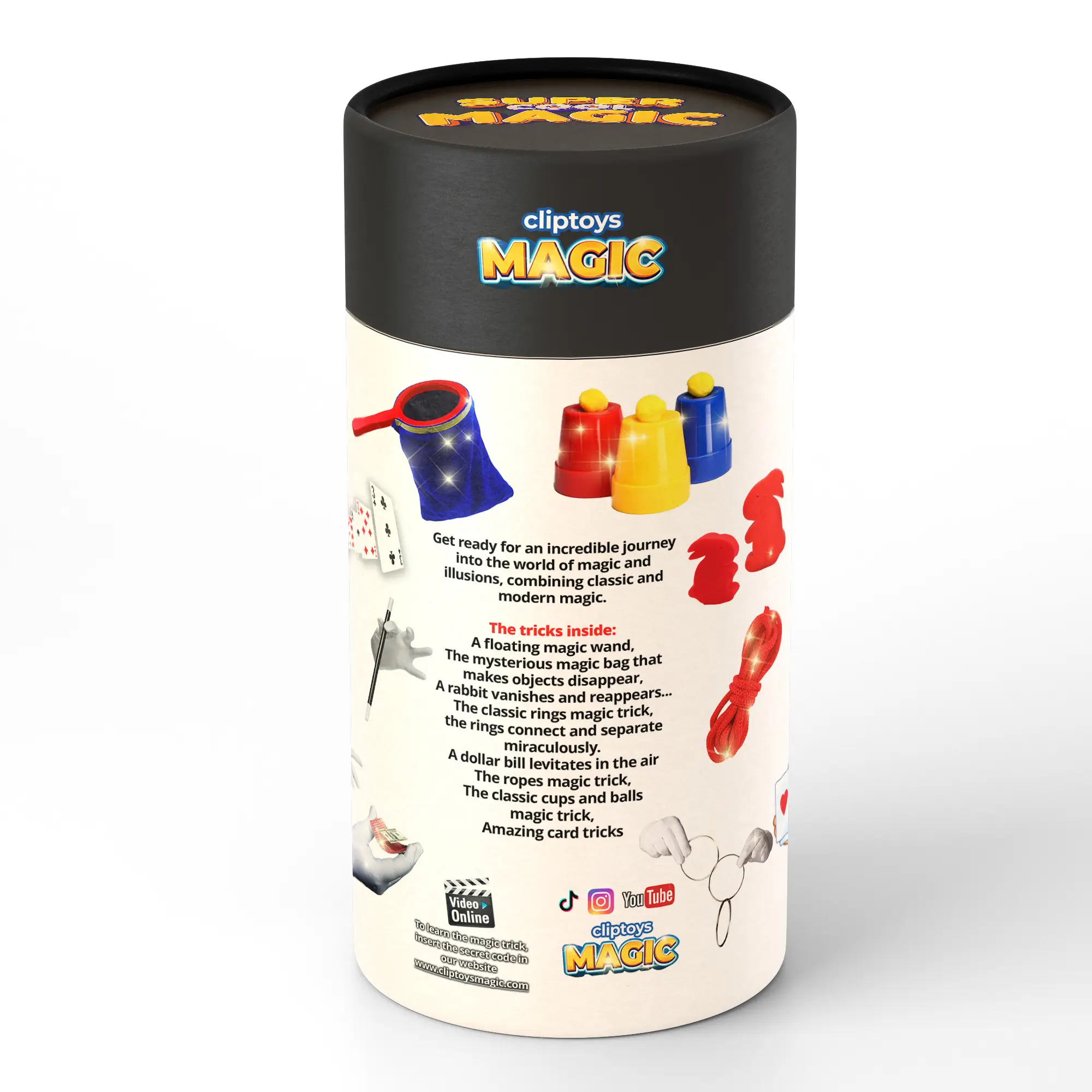mega-magic-back Clip Toys Mega Magic Set – Classic and Modern Magic Tricks and Illusions Kit for Kids, Black - view 9
