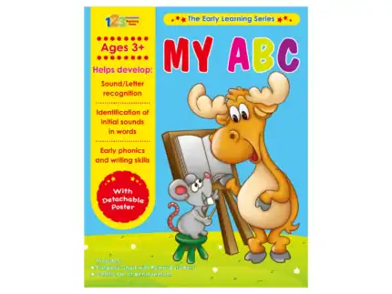 My ABC – Activity Book for Kids in English with Progress Chart, Reward Stickers and Detachable Poster – Letter Sounds and Ear