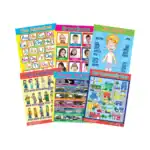 Early Learning Charts – Educational Wall Chart Pack of 6 Charts in English, Learning Posters