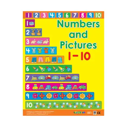 Numbers & Shapes – Educational Wall Chart Pack of 6 Charts in English, Learning Posters - view 2