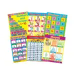 Numbers & Shapes – Educational Wall Chart Pack of 6 Charts in English, Learning Posters