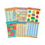 Counting & Shapes – Educational Wall Chart Pack of 6 Charts in English, Learning Posters