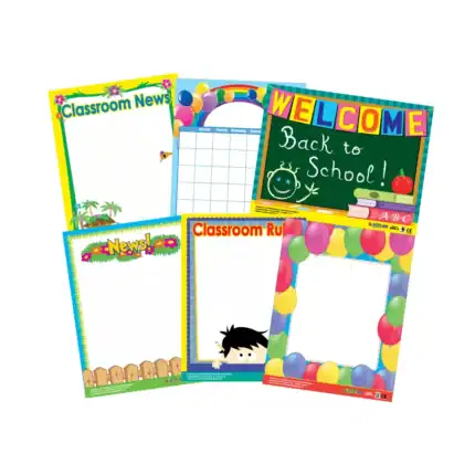 Welcome to Class – Educational Wall Chart Pack of 6 Charts in English, Learning Posters
