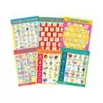 Language Arts – Educational Wall Chart Pack of 6 Charts in English, Learning Posters for Playschool and Kindergarten