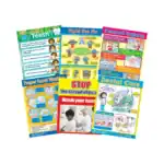 Healthy Habits – Educational Wall Chart Pack of 6 Charts in English, Learning Posters