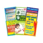 Inspiration Charts – Educational Wall Chart Pack of 6 Charts in English, Learning Posters