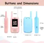 Video Walkie Talkies for Kids – 2 Pack Rechargeable with Screen Display and Voice Changer, Long Range, Boys and Girls Ages 3-