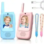 Video Walkie Talkies for Kids – 2 Pack Rechargeable with Screen Display and Voice Changer, Long Range, Boys and Girls Ages 3-