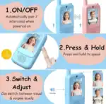 Video Walkie Talkies for Kids – 2 Pack Rechargeable with Screen Display and Voice Changer, Long Range, Boys and Girls Ages 3-