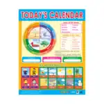 Today’s Calendar – English Educational Wall Chart for Kids, Laminated Write-On Wipe-Off with QR Code