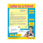 Letter to a Friend – Educational Wall Chart in English with QR Codes, Multicolour Classroom Poster for Kids