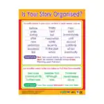 Is Your Story Organised? – Educational Wall Chart in English with QR Codes, Multicolour Classroom Poster for Kids
