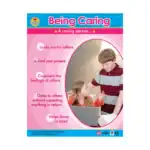 Being Caring – Educational Wall Chart in English with QR Codes, Multicolour Classroom Poster for Kids