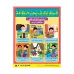 The Muslim is Clean – Educational Wall Chart in Arabic – Classroom Poster with Downloadable QR Code Audio-Visual Version