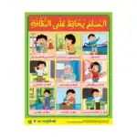 The Muslim Maintains Cleanliness – Educational Wall Chart in Arabic – Classroom Poster with Downloadable QR Code Audio-Visual