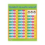 Letters and Long Vowels – Educational Wall Chart in Arabic – Classroom Poster with Downloadable QR Code Audio-Visual Version