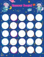 Space – Honour Board in English – Classroom Reward Chart to Motivate Children, 300gsm Laminated