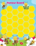 The Beehive – Honour Board in English – Classroom Reward Chart to Motivate Children, 300gsm Laminated
