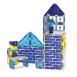 MAGNA-TILES® Police Station 35 Piece Set – Magnetic Building Tiles with 2 Police Figures, Light and Sound Tile and Pullback C