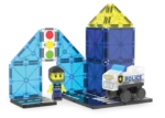 MAGNA-TILES® Police Patrol 20 Piece Set – Magnetic Building Tiles Expansion with microChassis for Patrol Car Building - view