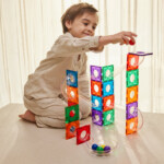 Cleverclixx Ball Run Compact Pack Intense – 60 Piece Ball Run Expansion Set with Magnetic Tiles for Kids - view 2