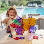 Cleverclixx Geo Pack Pastel – 45 Piece Geometric Magnetic Tile Set for Early Geometry Learning, Ages 3+ - view 2