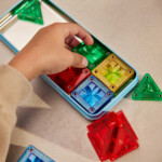 Cleverclixx Mini Tiles Pack Intense – 28 Piece Compact Magnetic Tile Set, Travel-Friendly Toy for Kids - view 5