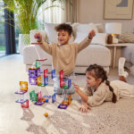 Cleverclixx Ball Run Clever Pack Pastel – 110 Piece Magnetic Ball Run Set with Pastel Tiles for Kids - view 2
