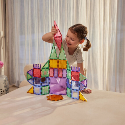 Cleverclixx Petite Pastel Pack – 36 Piece Magnetic Tile Starter Set with Pastel Geometric Shapes for Kids - view 2
