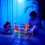 Cleverclixx Ball Run Dazzling Lights Pack Intense – 100 Piece Ball Run Construction Set with Light Effects for Kids - view 3