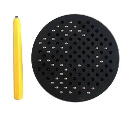 Magnetic Drawing Board for Kids – Mini Round Magnetic Drawing Toy, Black, Blue, Red or Yellow (Random Colour)