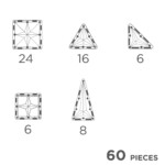 Cleverclixx Original Pack Intense – 60 Piece Magnetic Tile Starter Set for Kids - view 7