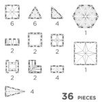 Cleverclixx Petite Pastel Pack – 36 Piece Magnetic Tile Starter Set with Pastel Geometric Shapes for Kids - view 6