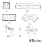 Cleverclixx Race Track Intense – 65 Piece Magnetic Race Track Set with Battery-Powered Self-Driving Car, Ages 3+ - view 5