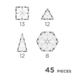 Cleverclixx Geo Pack Pastel – 45 Piece Geometric Magnetic Tile Set for Early Geometry Learning, Ages 3+ - view 7