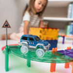 Cleverclixx Race Track Car Blue – Battery-Powered Add-On Car for Cleverclixx Race Track Sets, Needs 1 AA Battery - view 3