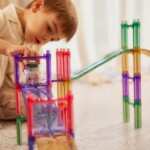 Cleverclixx Large Race Track Pastel – 80 Piece Magnetic Race Track Set with Battery-Powered Self-Driving Car for Kids - view