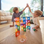 Cleverclixx Ball Run Dazzling Lights Pack Intense – 100 Piece Ball Run Construction Set with Light Effects for Kids - view 4